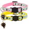 Barleygoo 2 Pack Glow in The Dark Cat Collar with Bell Breakaway Safety Cat Puppy Collars with Pendant Yellow and Pink