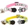 Barleygoo 2 Pack Glow in The Dark Cat Collar with Bell Breakaway Safety Cat Puppy Collars with Pendant Yellow and Pink