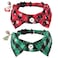 ADOGGYGO Christmas Cat Collars Breakaway with Bow Bell 2 Pack Xmas Kitten Formal Tuxedo with Removable Shirt Collar Red Green Plaid Christmas Collars for Cats 75 105