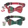 ADOGGYGO Christmas Cat Collars Breakaway with Removable Bow Tie Bell 2 Pack Red Green Plaid Christmas Bow Collar for Cats Kittens