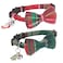 ADOGGYGO Christmas Cat Collars Breakaway with Removable Bow Tie Bell 2 Pack Red Green Plaid Christmas Bow Collar for Cats Kittens
