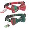 ADOGGYGO Christmas Cat Collars Breakaway with Removable Bow Tie Bell 2 Pack Red Green Plaid Christmas Bow Collar for Cats Kittens