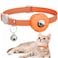 Hoeraonr Apple AirTag Cat Collar GPS Tracker Kitten Collar with Breakaway Feature Lightweight and Reflective Perfect for Cats and Puppies Orange