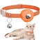 Hoeraonr Apple AirTag Cat Collar GPS Tracker Kitten Collar with Breakaway Feature Lightweight and Reflective Perfect for Cats and Puppies Orange