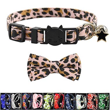 XPangle Bowtie Cat Collars Breakaway with Bell Adjustable Cute Kitty Collars Safety Buckle Kitten Collar for Cat Puppy 7511in 15