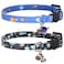 Giecooh Cat Collar Breakaway 2 Pack Cotton Kitten Collars with Bells and Removable Charms Cute Planet Shaped for Indoor Boy Girl and Adult Cats