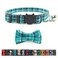Pipidog Cat Collar Breakaway with Bell and Bow Tie Plaid Design Adjustable Safety Kitty Kitten Collars68108in CyanBlue