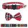 Pipidog Cat Collar Breakaway with Bell and Bow Tie Plaid Design Adjustable Safety Kitty Kitten Collars68108in Red Plaid 1