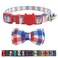Pipidog Cat Collar Breakaway with Bell and Bow Tie Plaid Design Adjustable Safety Kitty Kitten Collars68108in RedWhiteBlue