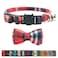 Pipidog Cat Collar Breakaway with Bell and Bow Tie Plaid Design Adjustable Safety Kitty Kitten Collars68108inRed Plaid 3