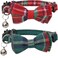 Lamphyface Christmas Cat Collar Breakaway with Cute Removable Bow Tie and Bell for Kitty Adjustable Safety Plaid