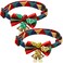 Coolrunner 2 Pack Cat Collar Breakaway with Cute Bow Tie and Bell Christmas Cat Plaid Collar Cute Bow Tie for Kitty and Some Puppies Adjustable Length