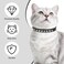 DILLYBUD Leather Cat Collars for Boy Girl Cats with Bell and Safety Elastic Belt Personalized Rivets Stud Adjustable Safe Buckle Collar with Skull Charm for Kitty Small Pets Black