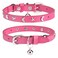 DILLYBUD Leather Cat Collars for Boy Girl Cats with Bell and Safety Elastic Belt Personalized Star and Moon Stud Adjustable Safe Buckle Collar for Kitty Small Big Cats Size 812 Inch Rose