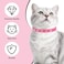 DILLYBUD Leather Cat Collars for Boy Girl Cats with Bell and Safety Elastic Belt Personalized Star and Moon Stud Adjustable Safe Buckle Collar for Kitty Small Big Cats Size 812 Inch Rose