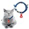 HACRAHO Cat Collar with Bell 1 Pack Blue Japanese Style Waves Print Pet Collar Adjustable Cat Collar with Fortune Bell for Small Cats Puppy Pets M