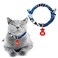 HACRAHO Cat Collar with Bell 1 Pack Blue Japanese Style Waves Print Pet Collar Adjustable Cat Collar with Fortune Bell for Small Cats Puppy Pets M