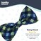 Huxley &amp; Huxley Kent Pet Bow Tie for Dogs Cats Adjustable Hook Loop Collar Accessory Cute Comfortable for Holidays Celebrations Navy Check Small