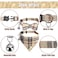 KOOLTAIL Cat Collar Breakaway with Bells and Bowtie 2 Pack Cute Leather Cat Bandana Collar Classic Plaid Design with Safety Buckle Adjustable Size for Small Kitten Boys GirlsBeige
