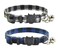 MDENOVO Cat Collar Breakaway with Bell Cute Plaid Patterns Design Adjustable Kitty Safety Collars 2 Pack Pet Collar for Cats711inches BlackBlue