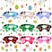 Sadnyy 9 Pcs Easter Cat Collars Bulk St Patricks Day Cat Bowtie with Bell Valentines Day Holiday Pet Collar Breakaway Adjustable Heart Shamrock Bunny Safety Buckle for Kitten Puppy Daily
