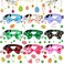 Sadnyy 9 Pcs Easter Cat Collars Bulk St Patricks Day Cat Bowtie with Bell Valentines Day Holiday Pet Collar Breakaway Adjustable Heart Shamrock Bunny Safety Buckle for Kitten Puppy Daily