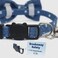 THAIN Cat Collar Breakaway with Bell and Bow Tie Safety Buckle Denim Dots Adjustable 711 inches for Kitten CatsDenim Dots