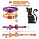Pohshido Thanksgiving Cat Collar Bow tie with Bell Fall Holiday Turkey Pumpkin Harvest Kitty Kitten Breakaway Collar for Girls and Boys