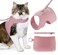 ROMP Cat Harness Collar Leash Set Escape Proof Adjustable Choke Free Velcro Harness Vest for Walking Cats Kittens Powder Pink Small