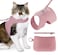 ROMP Cat Harness Collar Leash Set Escape Proof Adjustable Choke Free Velcro Harness Vest for Walking Cats Kittens Powder Pink Small