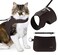 ROMP Cat Harness Collar Leash Set Escape Proof Adjustable Choke Free Velcro Harness Vest for Walking Cats Kittens Sable Brown Medium