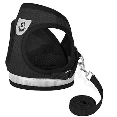 GAUTERF Cat Harnesses and Puppy Harness with Leashes Set Escape Proof Cat Harness Adjustable Reflective Soft Mesh Vest Fit Puppy Kitten Rabbit Ferretss Outdoor Harness