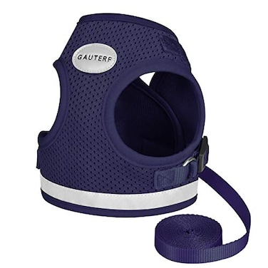 GAUTERF Cat Harnesses and Puppy Harness with Leashes Set Escape Proof Cat Harness Adjustable Reflective Soft Mesh Vest Fit Puppy Kitten Rabbit Ferretss Outdoor Harness