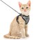 Dooradar Cat Harness and Leash Set Escape Proof Safe Adjustable Kitten Vest Harnesses for Walking Easy Control Soft Breathable Mesh Jacket with Reflective Strips for Cats Grey Xs