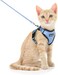 Dooradar Cat Harness and Leash Set Escape Proof Safe Adjustable Kitten Vest Harnesses for Walking Easy Control Soft Breathable Mesh Jacket with Reflective Strips for Cats Light Blue S
