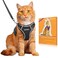 Halypet Cat Harness and Leash Set MAX Safety 4thGen Upgrade Escape Proof Adjustable Cat Leash Comfortable Soft Vest Easy to Wear Kitten Harness with Reflective Strip for Cats Walking M Black