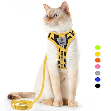 Supet Cat Harness and Leash Escape Proof Adjustable Cat Vest Harness and Leash Set for Walking Pet Harness with Reflective Trim for Cats Kittens SChest96157