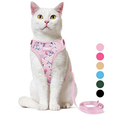 Supet Cat Harness and Leash Escape Proof for Walking Adjustable Cat Vest Harness and Leash Set for Large and Small Kittens Dogs