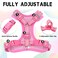 Supet Stylish EscapeProof Cat Harness and Leash Set Adjustable Fit Comfortable Neoprene Material Reflective Night Visibility Multicolor Cartoon Pattern Size M Chest 110183