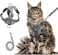 Wanheart Summer cat Chest Harness and Leash AntiEscape Adjustable Soft mesh cat Leash and Chest Harness Set for All Types of Cats cat Vests Grey XL1652204lb