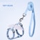 WELLYUK Cat Harness and Leash Set White Wing for Outdoor Travel Walking Escape Proof Soft Safe Adjustable Kitten Puppy Small Strap Angel Style Blue