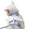 WELLYUK Cat Harness and Leash Set White Wing for Outdoor Travel Walking Escape Proof Soft Safe Adjustable Kitten Puppy Small Strap Angel Style Blue