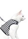 YIZHI MIAOW Yizhi Miaow Cat Harness and Leash for Walking Escape Proof Adjustable Cat Vest Harness Padded Stylish Cat Walking Jackets Black Plaid Small