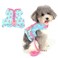 Zunea No Pull Small Dog Girl Harness Dress Escape Proof Cat Kitten Vest Harness Leash Set Stepin Soft Cotton Padded Cherry Printed Jacket Chihuahua Puppy Clothes with Bow for Walking Blue S