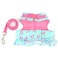 Zunea No Pull Small Dog Girl Harness Dress Escape Proof Cat Kitten Vest Harness Leash Set Stepin Soft Cotton Padded Cherry Printed Jacket Chihuahua Puppy Clothes with Bow for Walking Blue S