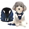 Zunea Small Dog Harness and Leash Set No Pull Adjustable Reflective Stepin Puppy Boy Girl Vest Harnesses Soft Corduroy Mesh Padded for Pet Dogs Cats Chihuahua Blue M
