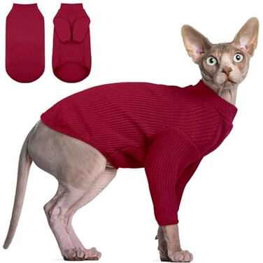 DENTRUN Hairless Cat Shirt Soft Turtleneck Pullover for Daily Comfort