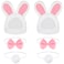 Weewooday 6 Pieces Easter Cute Costume Bunny Rabbit Hat with Ears Cat Bowtie Collar Tail for Cats and Small Dogs Party Costume Easter Pet Accessory Headwear
