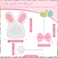 Weewooday 6 Pieces Easter Cute Costume Bunny Rabbit Hat with Ears Cat Bowtie Collar Tail for Cats and Small Dogs Party Costume Easter Pet Accessory Headwear