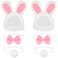 Weewooday 6 Pieces Easter Cute Costume Bunny Rabbit Hat with Ears Cat Bowtie Collar Tail for Cats and Small Dogs Party Costume Easter Pet Accessory Headwear